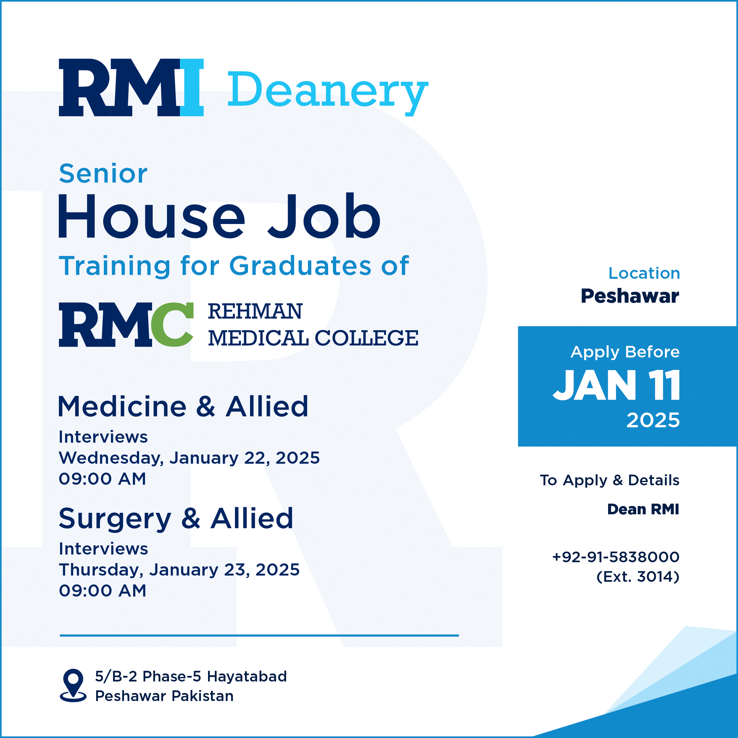 House Job Training for RMC